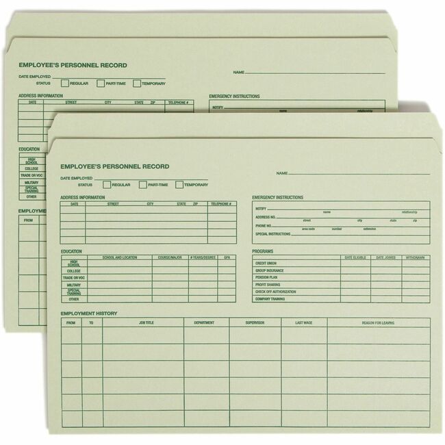 Smead Employee Record File Folder