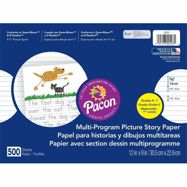 Pacon Multi-program Ruled Picture Story Paper