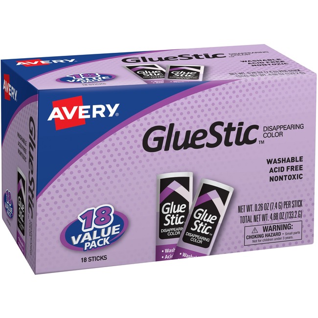 Avery Disappearing Color Permanent Glue Stic