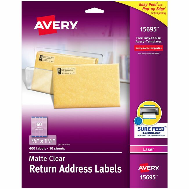 Avery® Matte Clear Easy Peel Address Labels