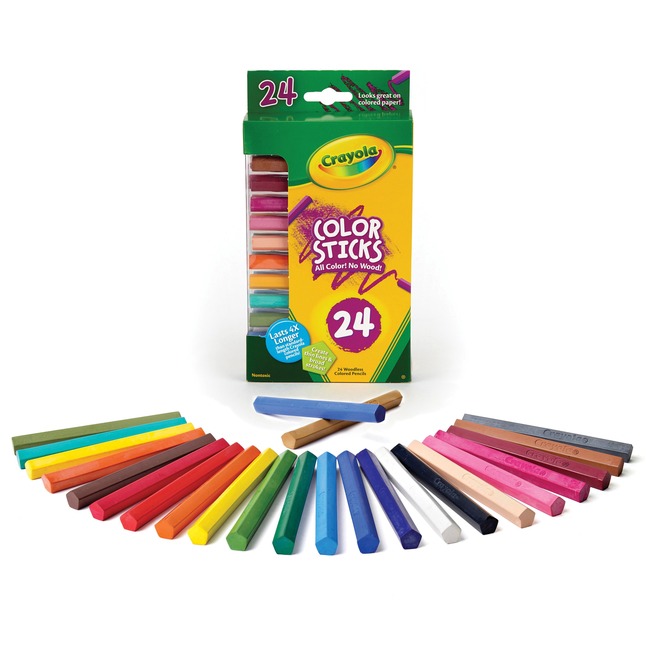 Crayola 24 Color Sticks Woodless Colored Pencils