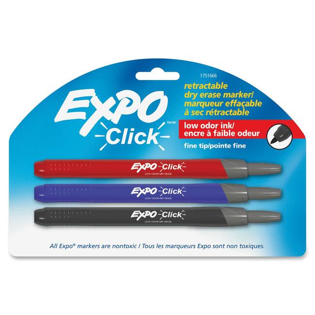 Expo Click Retract Fine Pt Board Markers