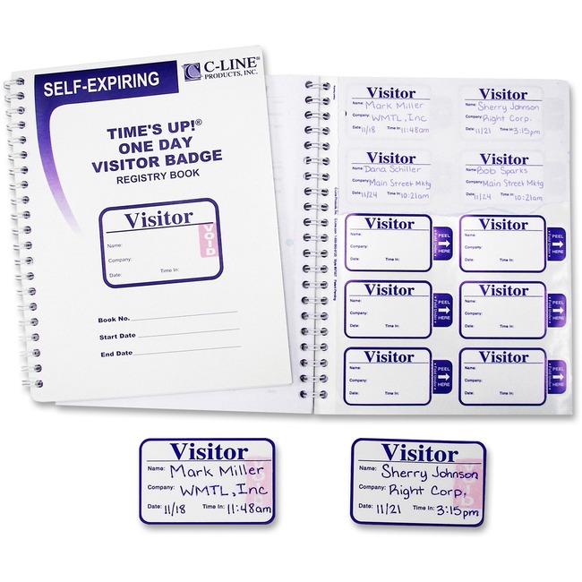 C-Line Times Up! Self-expiring Visitor Badges with Registry Log