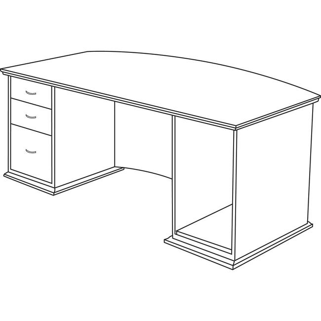 Lorell Contemporary 9000 Bow Front Desk