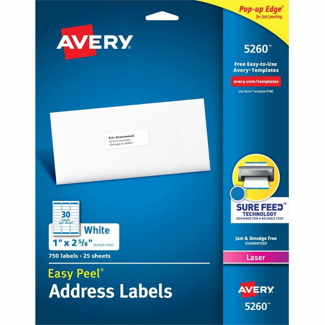 Avery® Easy Peel® Address Labels with Sure Feed™ Technology