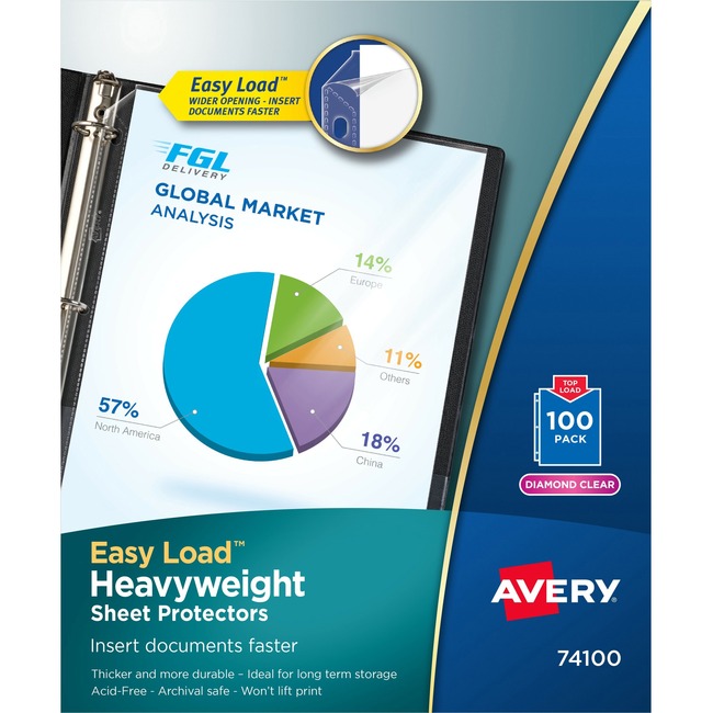 Avery® Diamond Clear Heavyweight Sheet Protectors
