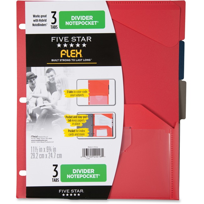 Five Star Flex 3 Tabs Divider Notepockets