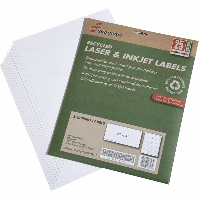 SKILCRAFT 7530-01-578-9293 Shipping Label