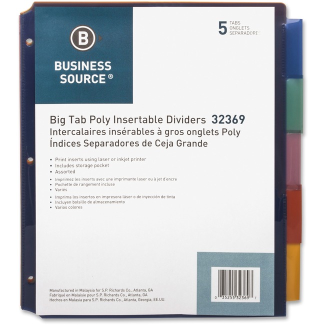 Business Source Pocket Index Dividers