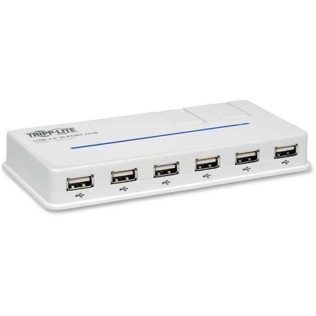 Tripp Lite 10-Port USB 2.0 Hi-Speed Hub Compact Desktop Mobile Tower