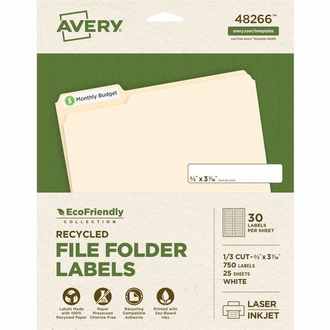 Avery® EcoFriendly Permanent File Folder Labels