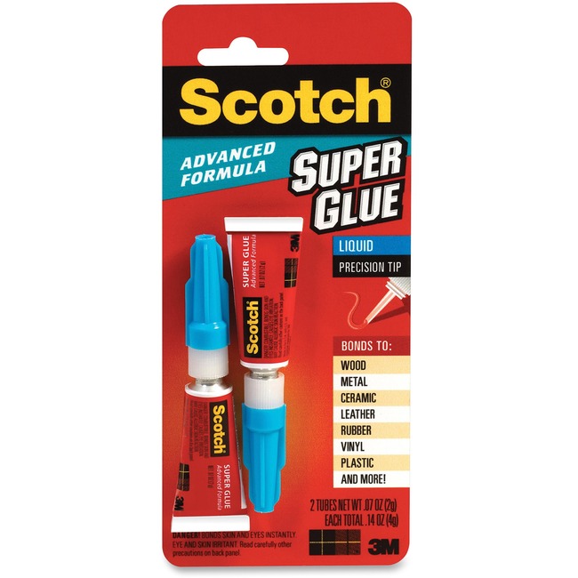 Scotch® Advanced Formula Super Glue Liquid, .07 oz, 2-Pack