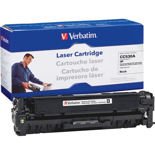 Verbatim Remanufactured Laser Toner Cartridge alternative for HP CC530A Black