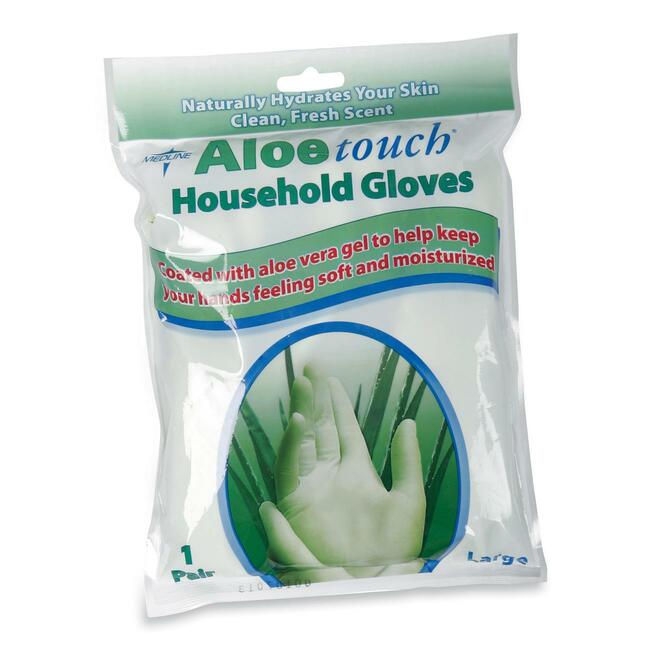 Medline Aloe Touch Household Latex Gloves