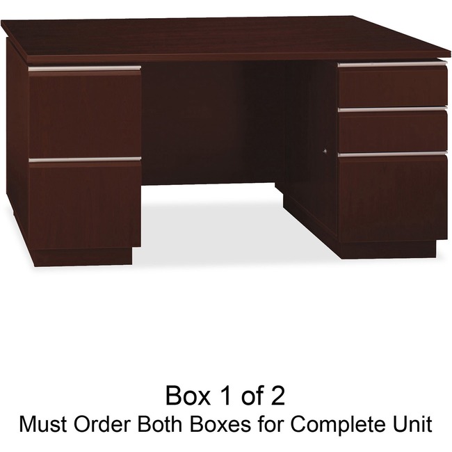 Bush Business Furniture Milano2 60W Double Pedestal Desk Box 1 of 2