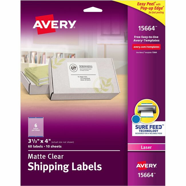 Avery® Matte Clear Easy Peel Shipping Labels