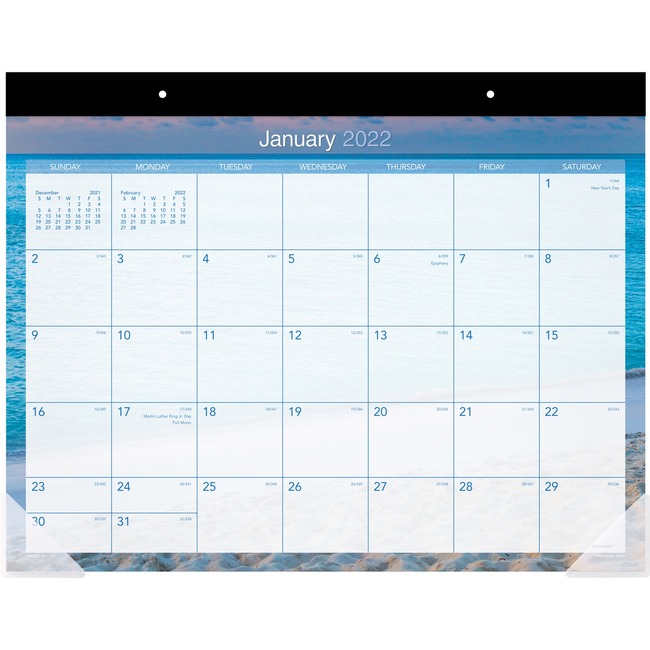 At-A-Glance Tropical Escape Calendar Monthly Desk Pad