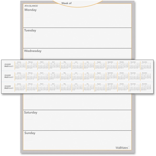 At-A-Glance WallMates Self-Adhesive Dry Erase Weekly Plan Surface