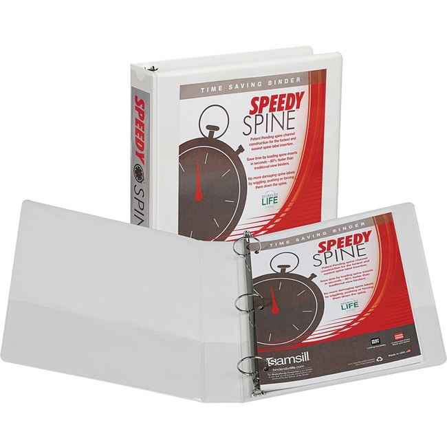 Samsill White Speedy Spine View Binders