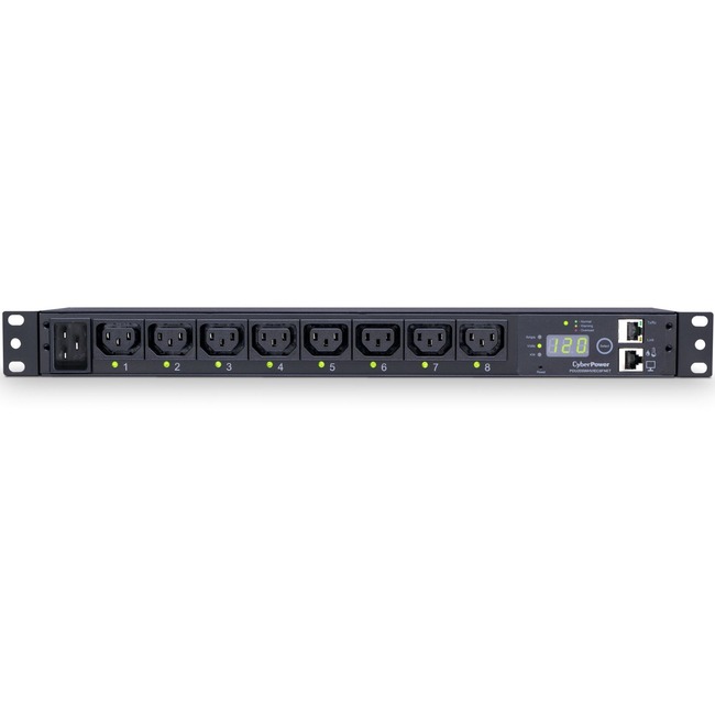 CyberPower Switched PDU RM 1U PDU20SWHVIEC8FNET 20A 8-Outlet - Switched - IEC 60320 C20 - 8 x IEC 60320 C13 - 230 V AC - Network (RJ-45) - 1U - Rack-mountable