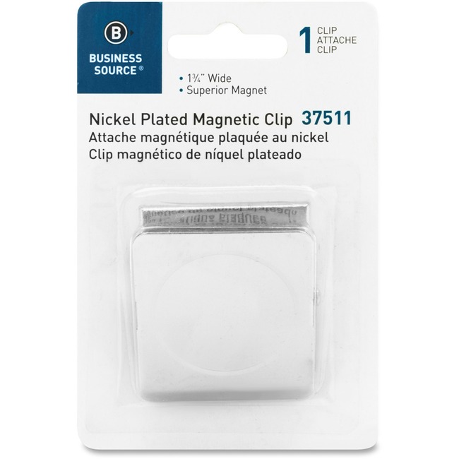 Business Source Nickel Plated Magnetic Clips
