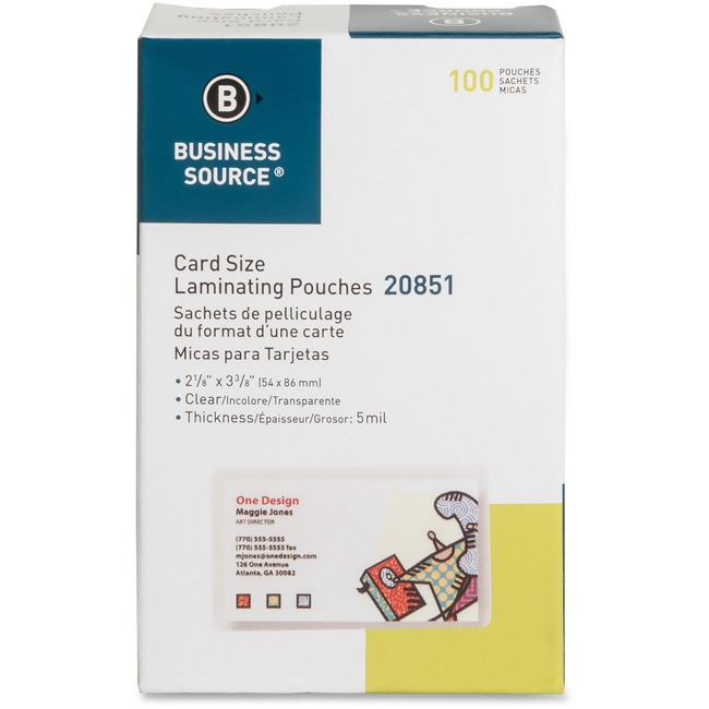 Business Source Clear Laminating Credit Card Pouch