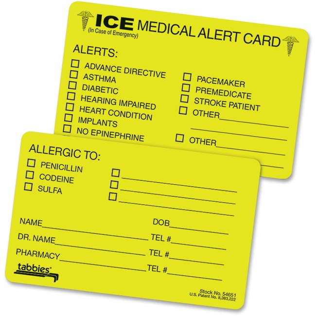 Tabbies Emergency Information Cards