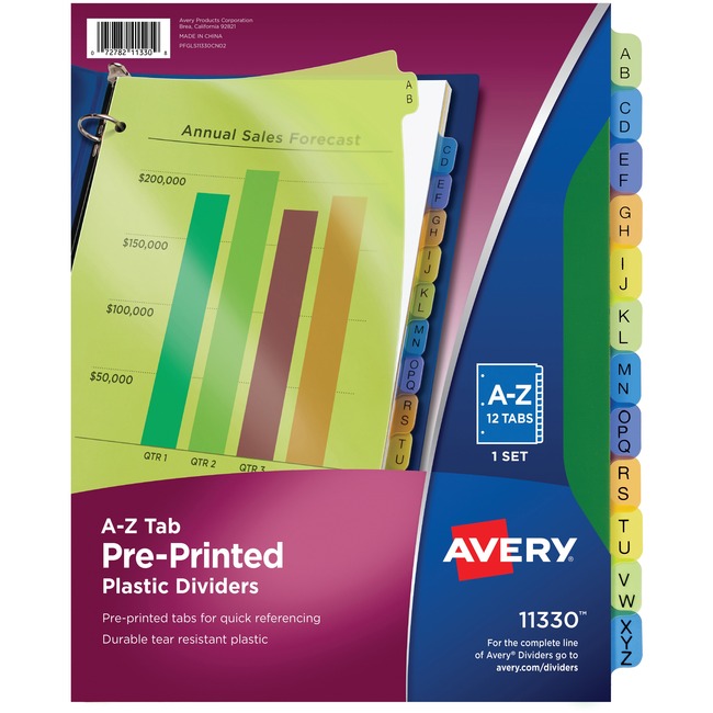 Avery® Plastic Pre-printed Tab Dividers