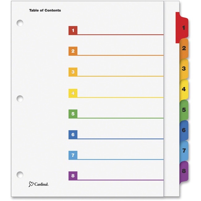 Cardinal Extra Wide Table of Cont. 8-Tab Dividers