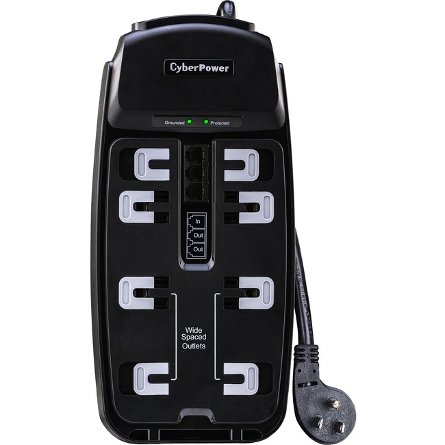 CyberPower CSP806T Professional 8-Outlets Surge Suppressor 6FT Cord and TE