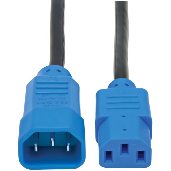 Tripp Lite series 4-ft. 18 AWG Power Cord (IEC-320-C14 to IEC-320-C13) with Blue Connectors