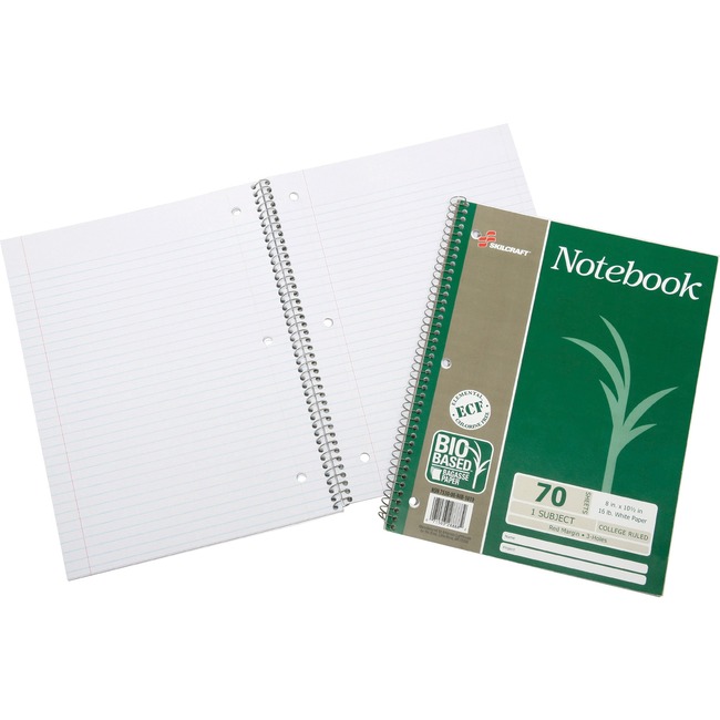 SKILCRAFT Bagasse Paper Single-subject Notebook
