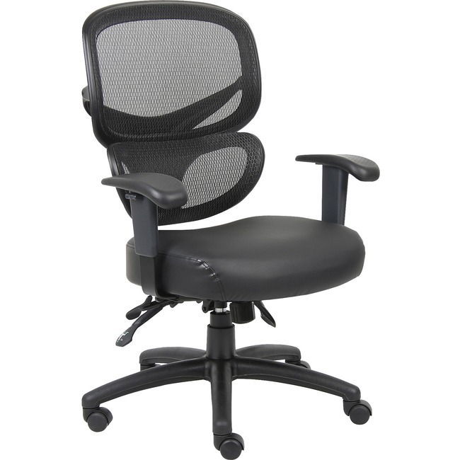 Lorell Mesh-Back Leather Executive Chair