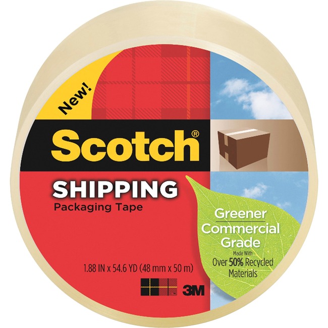 Scotch® Greener Commercial Grade NCTC Shipping Packaging Tape, 1.88