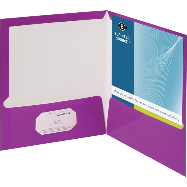 Business Source 2-Pkt Report Covers with Bus Card Holder