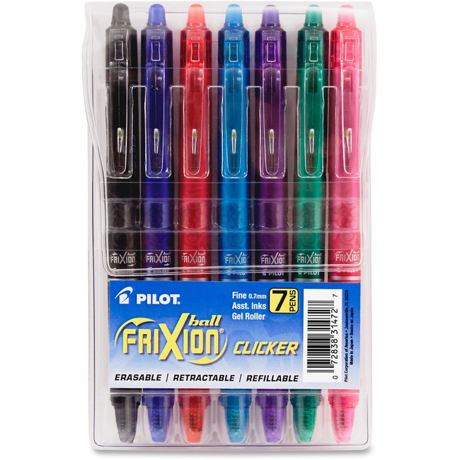 Pilot FriXion .7mm Clicker Erasable Gel Pens