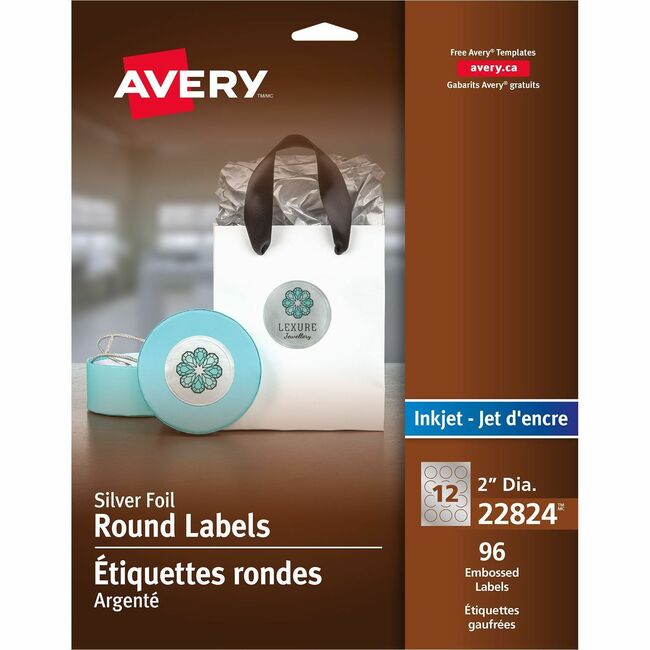 Avery Matte Embossed Foil Round Labels