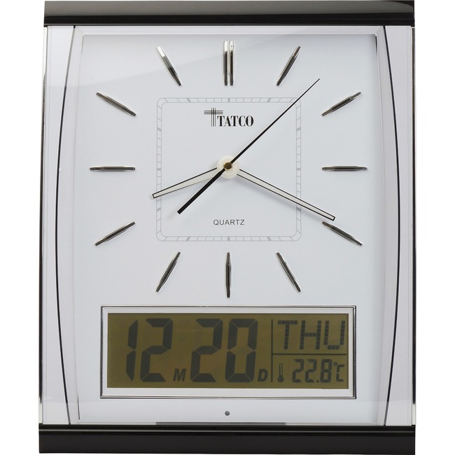 Tatco LCD Inset Elegant Rectangular Wall Clock