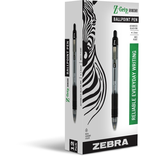 Zebra Pen Z-Grip Neon Retractable Ballpoint Pens