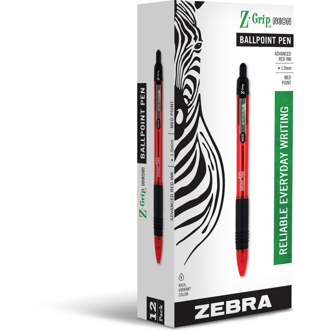 Zebra Pen Z-Grip Neon Retractable Ballpoint Pens