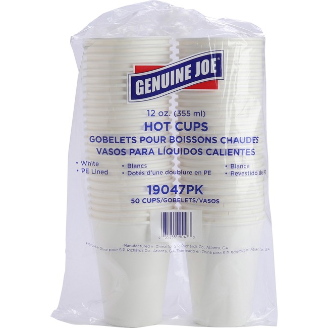 Genuine Joe Lined Disposable Hot Cups