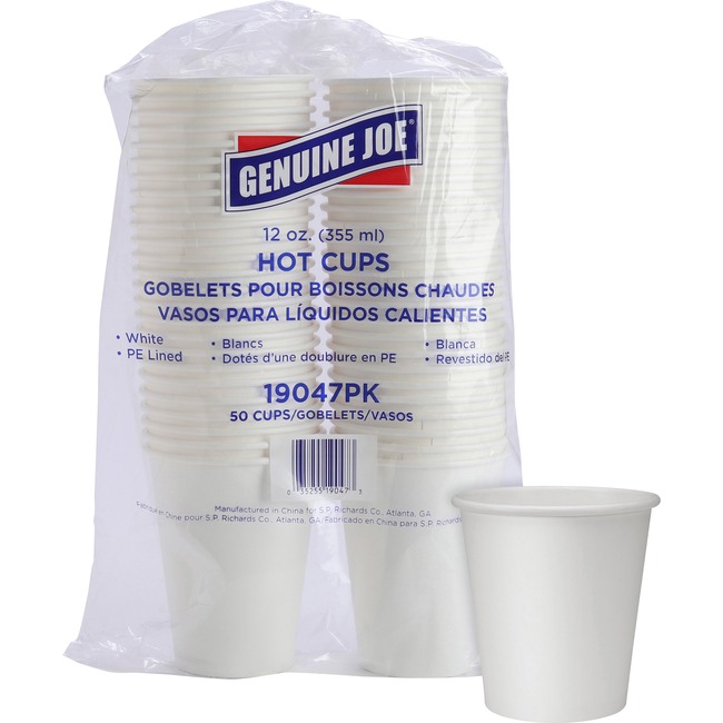 Genuine Joe Lined Disposable Hot Cups