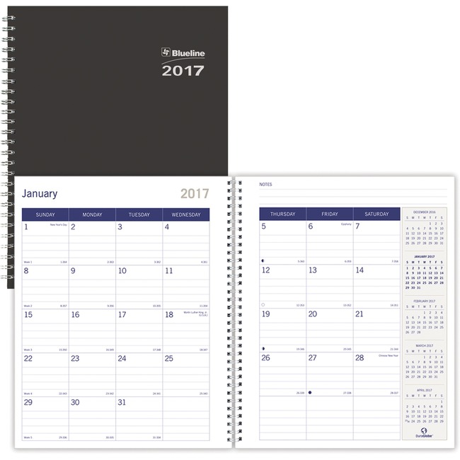 Blueline Hard Cover Monthly Planner