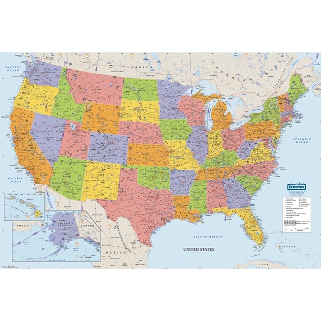 House of Doolittle Laminated United States Map