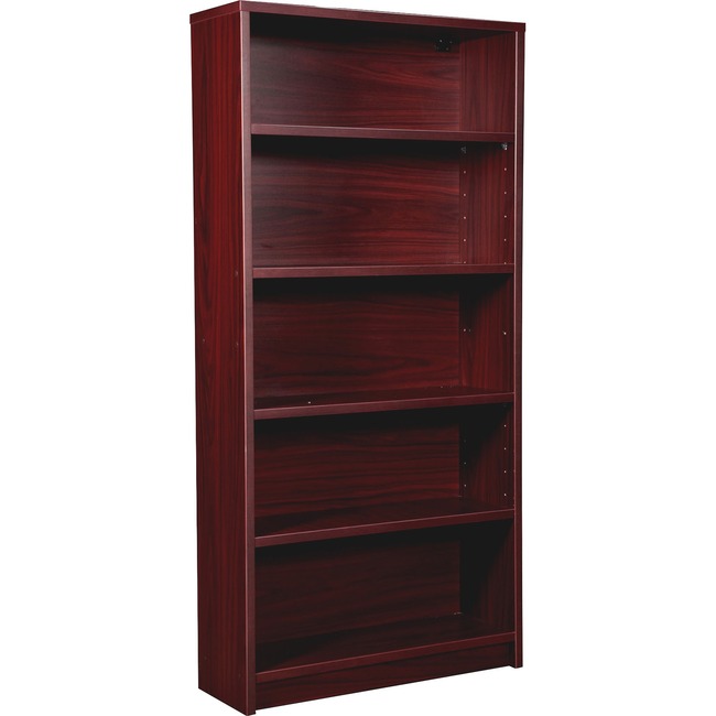 Lorell Prominence 79000 Series Mahogany 5-Shelf Bookcase