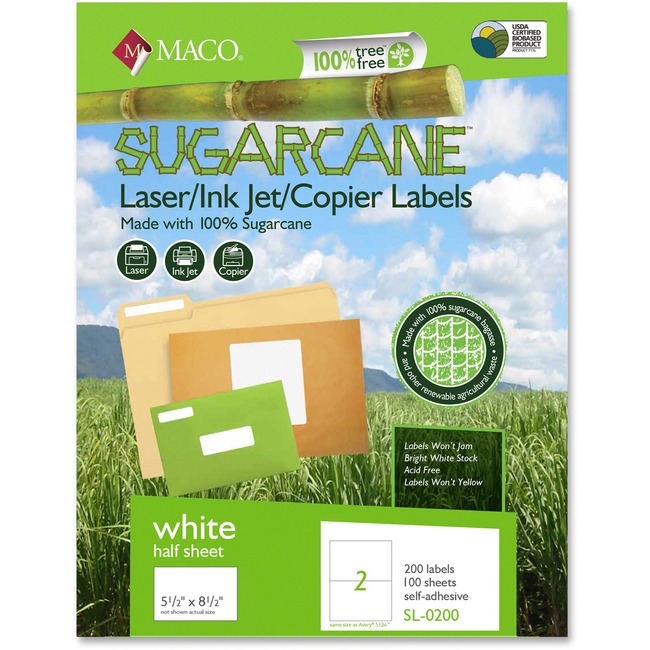 MACO Laser / Ink Jet / Copier Sugarcane Internet Shipping Labels