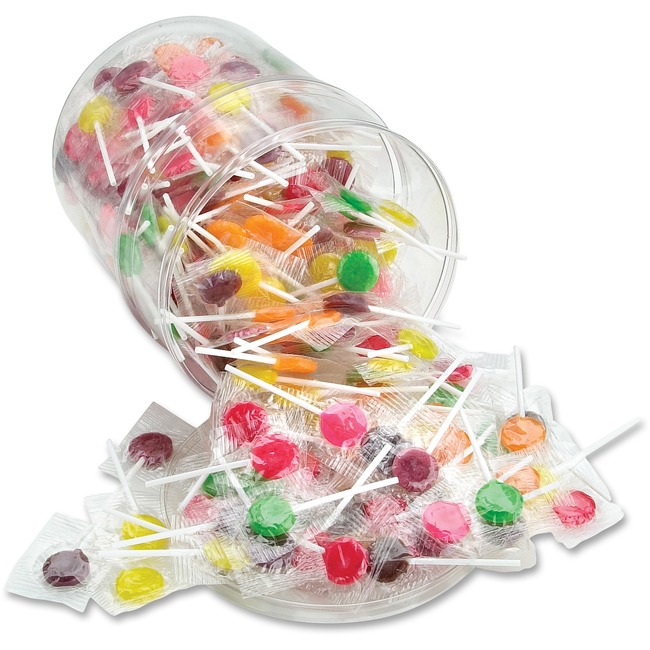 Office Snax Lick Stix Sugar-free Lollipops Tub