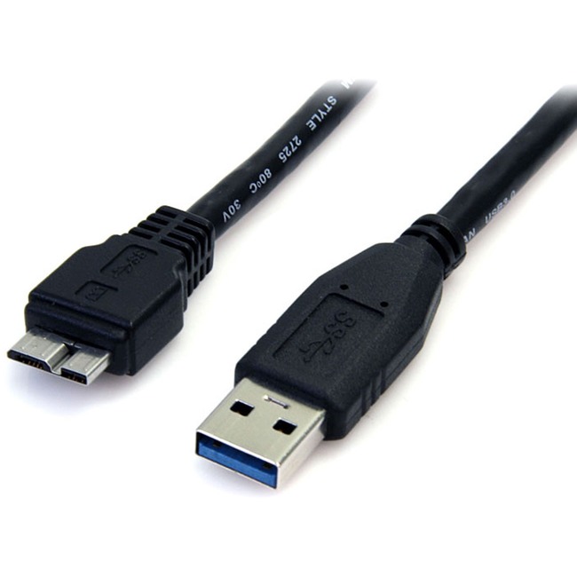 StarTech 0.5m (1.5ft) Black SuperSpeed USB 3.0 Cable A to Micro B - M/M