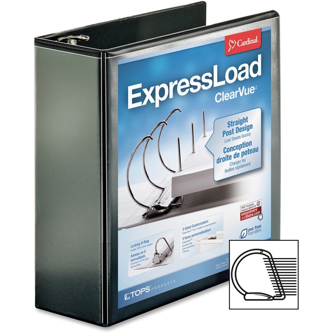 Cardinal ExpresLoad ClearVue Lockg D-ring Binders