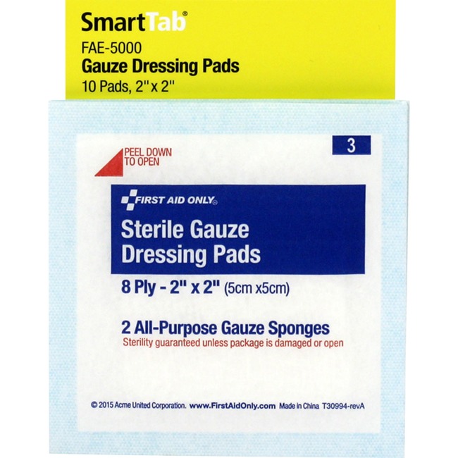 First Aid Only Sterile Gauze Dressing Pads